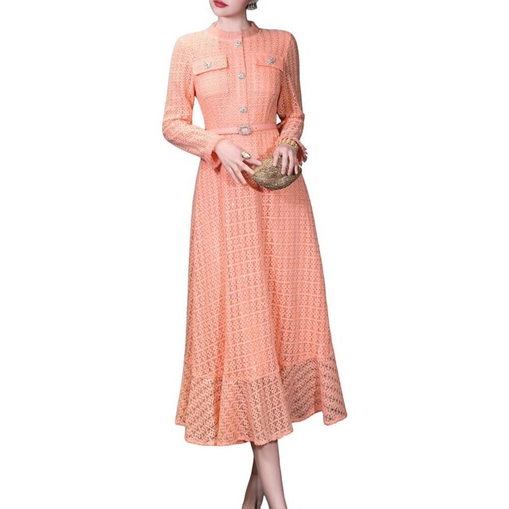 Burryco Womens  Long Sleeve Midi Dress